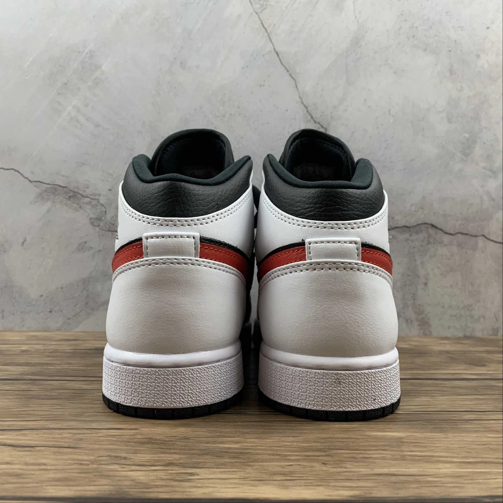 Air Jordan 1 Mid Black Chile Red-White (2021) Rubber Composite