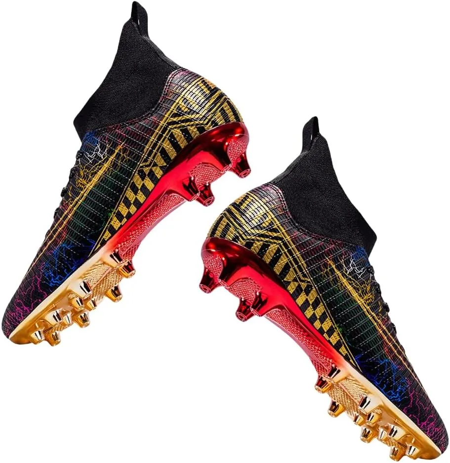 HESBITEUL Mens Athletic Outdoor Indoor Comfortable Soccer Shoes Boys Football Student Cleats Sneaker Shoes High Gripping Power