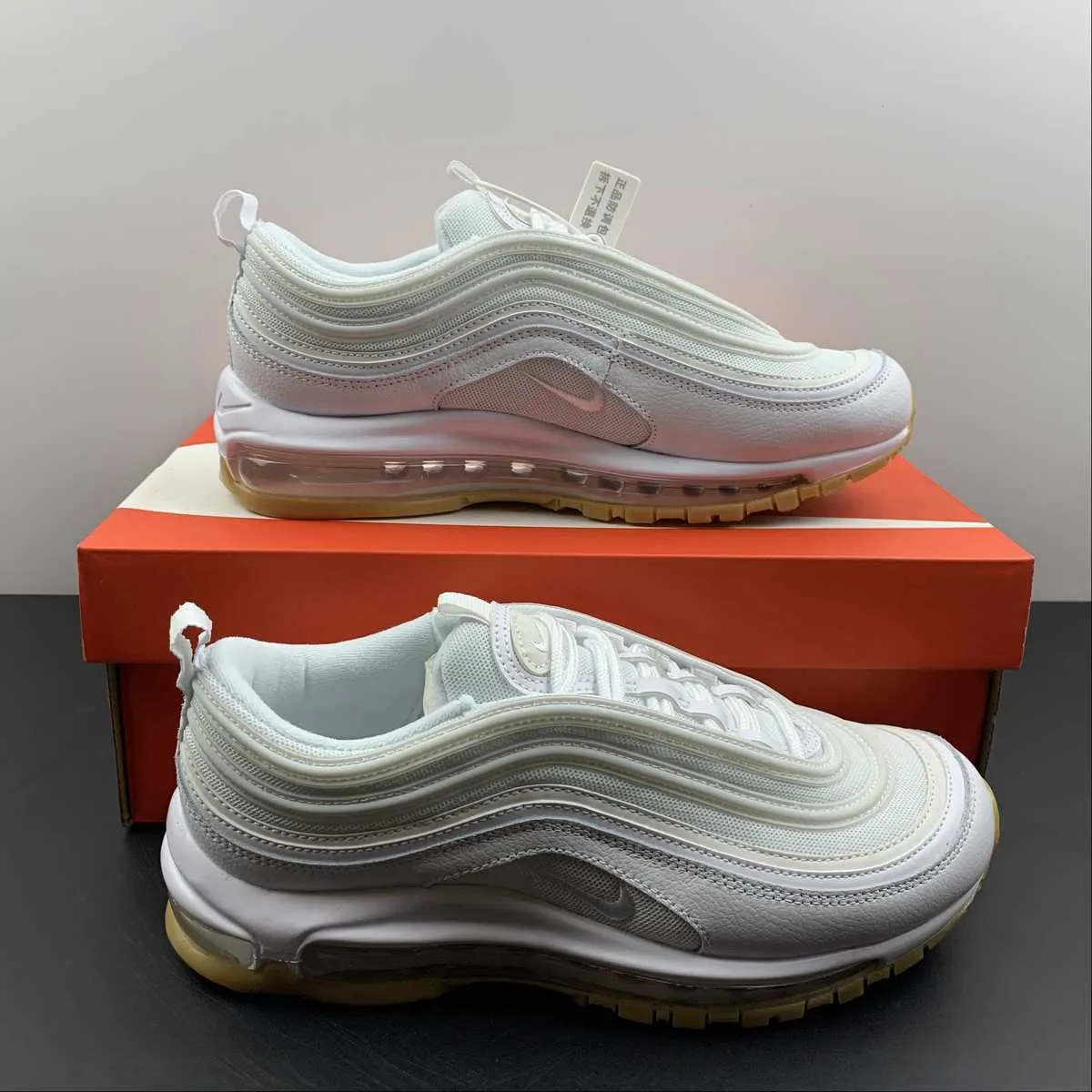 Air Max 97 White Light Gum Brown Blue DJ2740-100 rainy - day running option