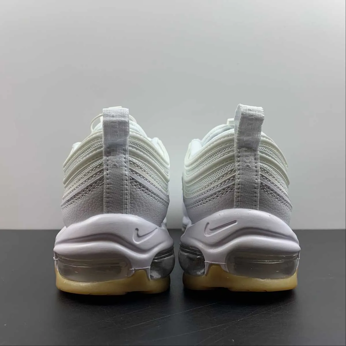 Air Max 97 White Light Gum Brown Blue DJ2740-100 running for exploration