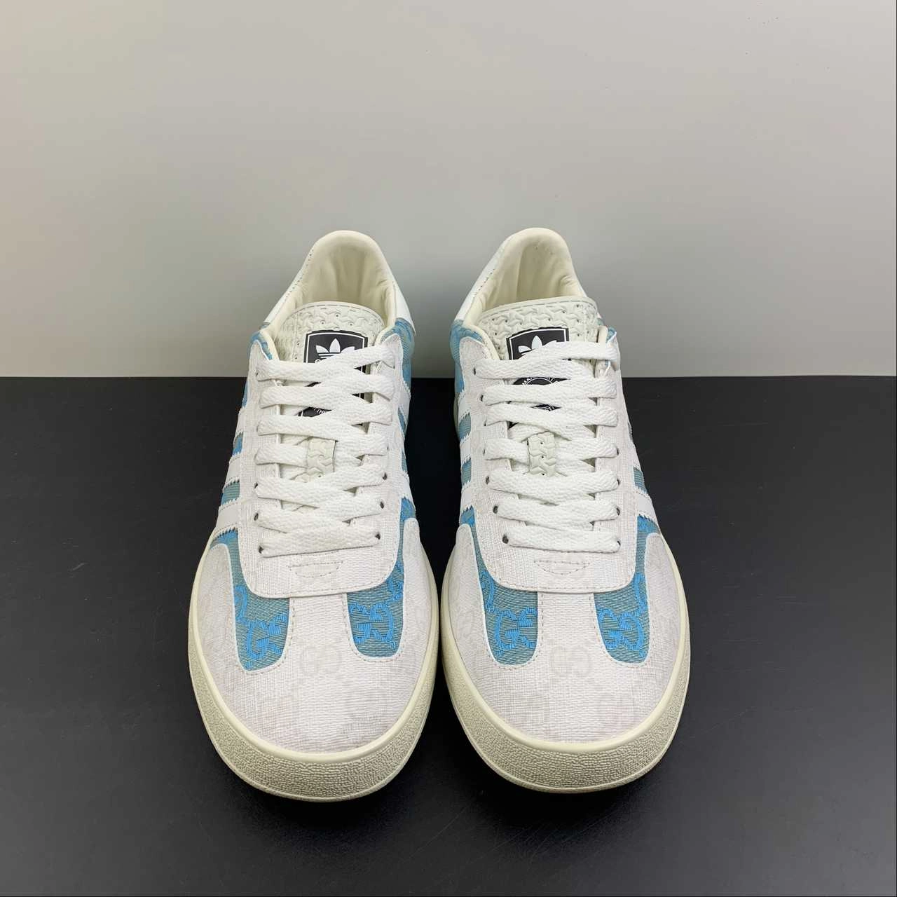 Cushioned EVA city running gear Adidas x Gucci Gazelle Light Blue