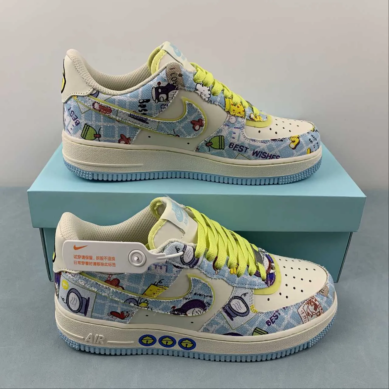 Lifestyle Fit Stylish Form Air Force 1 07 Low Beige Light Blue Lemon Yellow FB0607-055