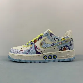 Air Force 1 07 Low Beige Light Blue Lemon Yellow FB0607-055 Antistatic Casual Pair