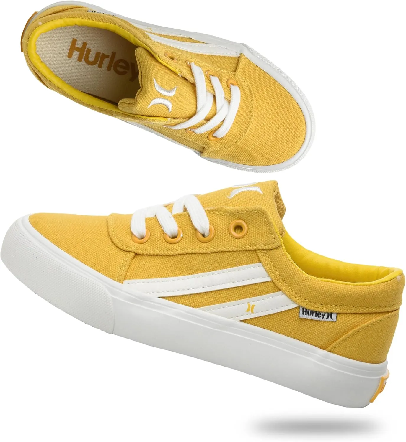 Hurley Boardy Kids Lace Up Canvas Sneakers  Low Cut Skateboarding Shoes for Kids, Sports Shoes for Boys and Girls