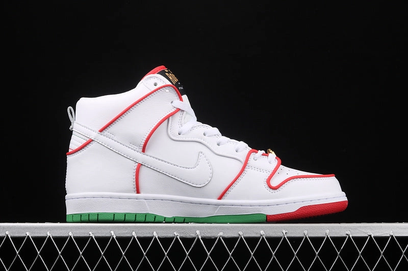 SB Dunk High Pro PRM QS Paul Rodriguez White University Red-White CT6680-100 Gel Cushioning Adaptive Lacing Mechanism