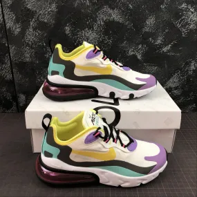 velcro easy - to - wear shoes Air Max 270 React (GS) White Dynamic Yellow-Black BQ0103-101