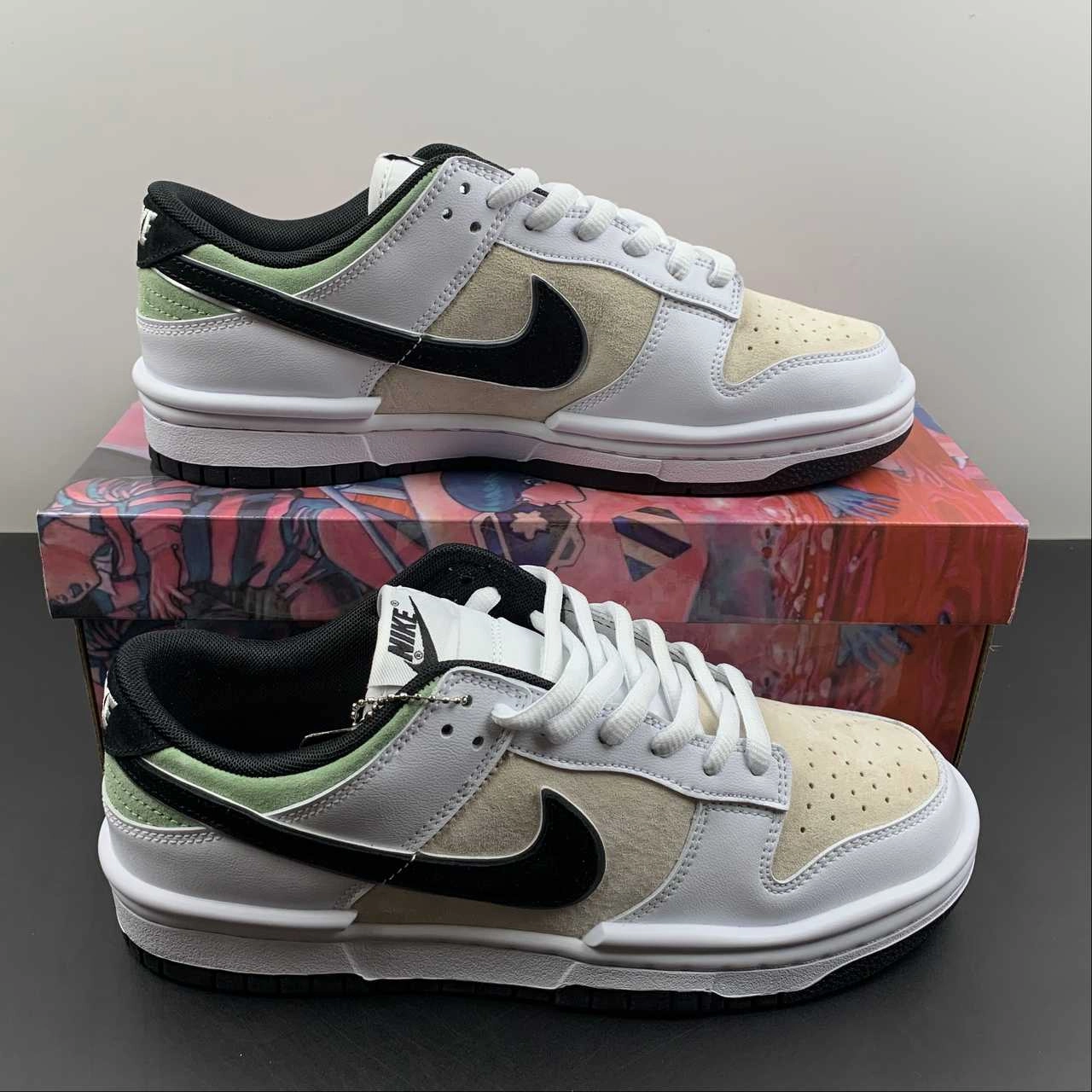 SB Dunk Low White Black Light Green DZ2794-888 Thermoregulating Liner Core Comfort