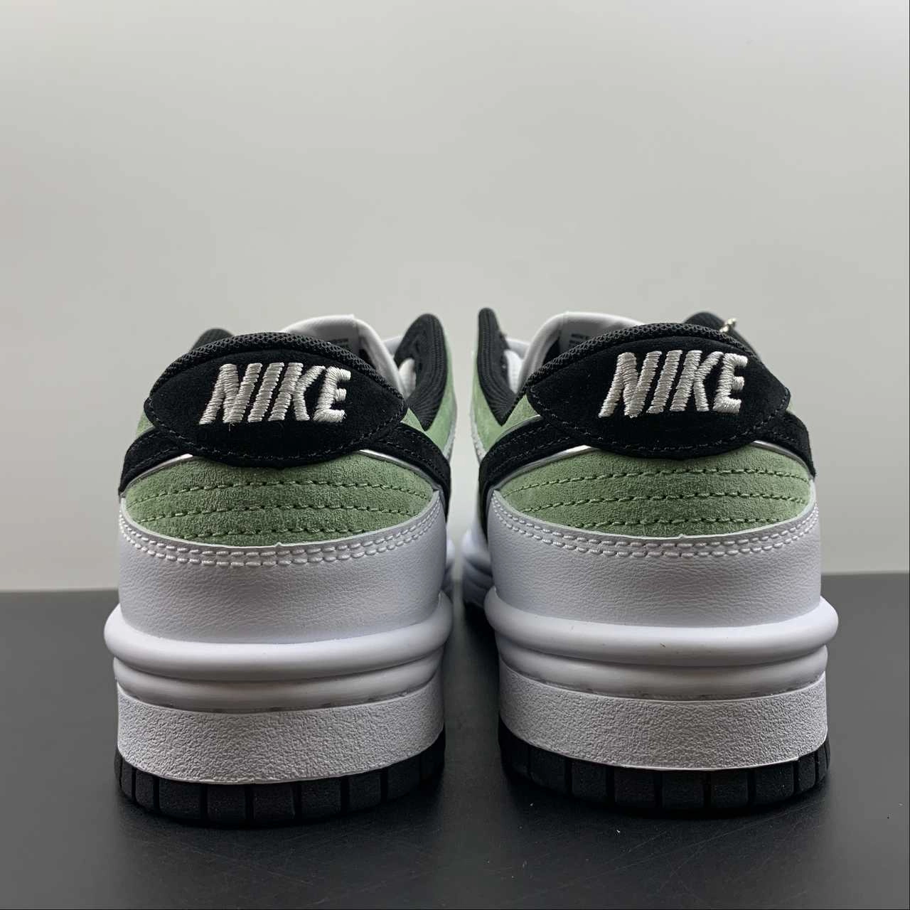 Stylish SB Dunk Low White Black Light Green DZ2794-888