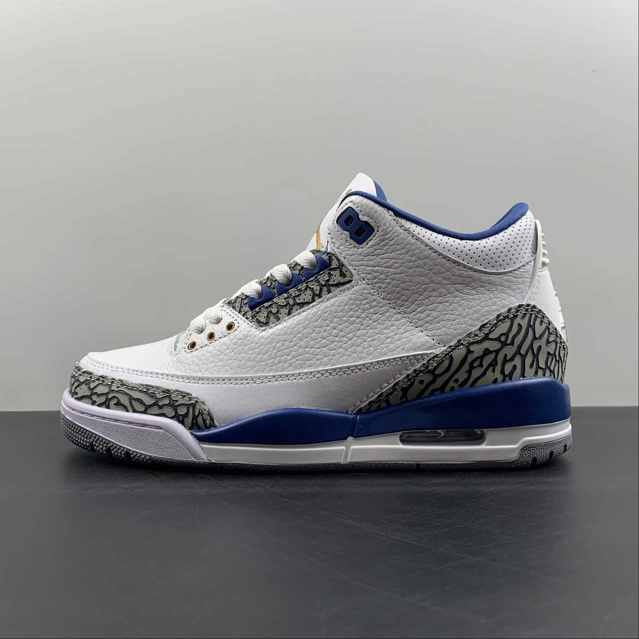 Air Jordan 3 Retro Wizards White Metallic Copper True Blue Cement Grey CT8532-148 Wind Step Soft Material