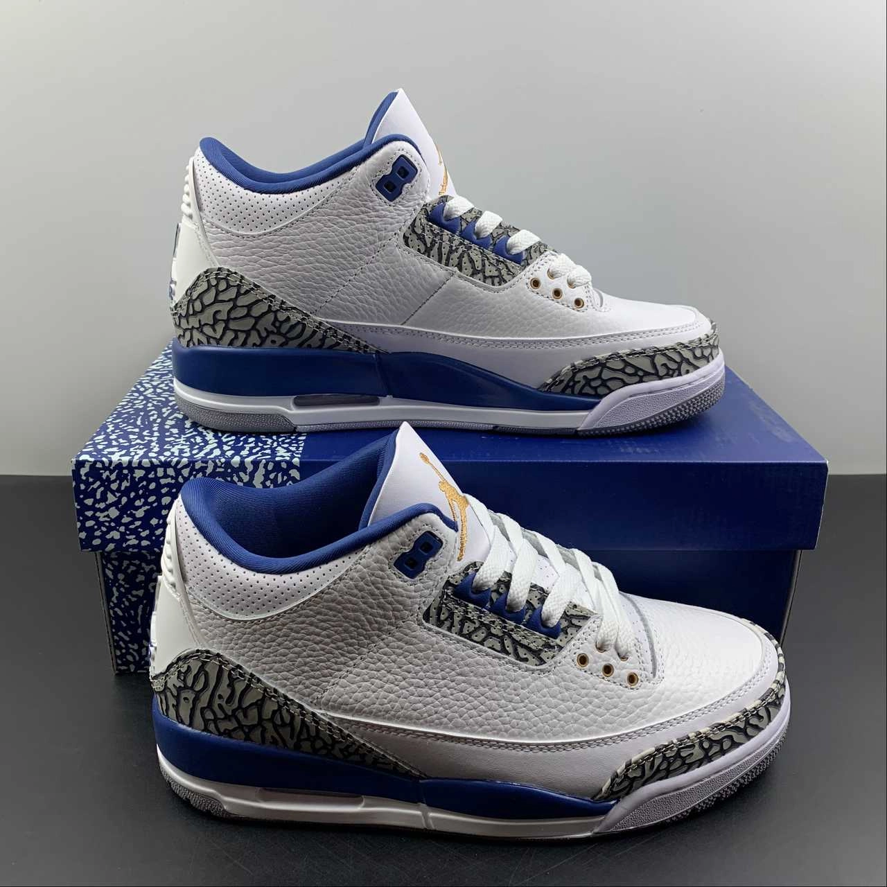 Air Jordan 3 Retro Wizards White Metallic Copper True Blue Cement Grey CT8532-148 Flexible Wind Path