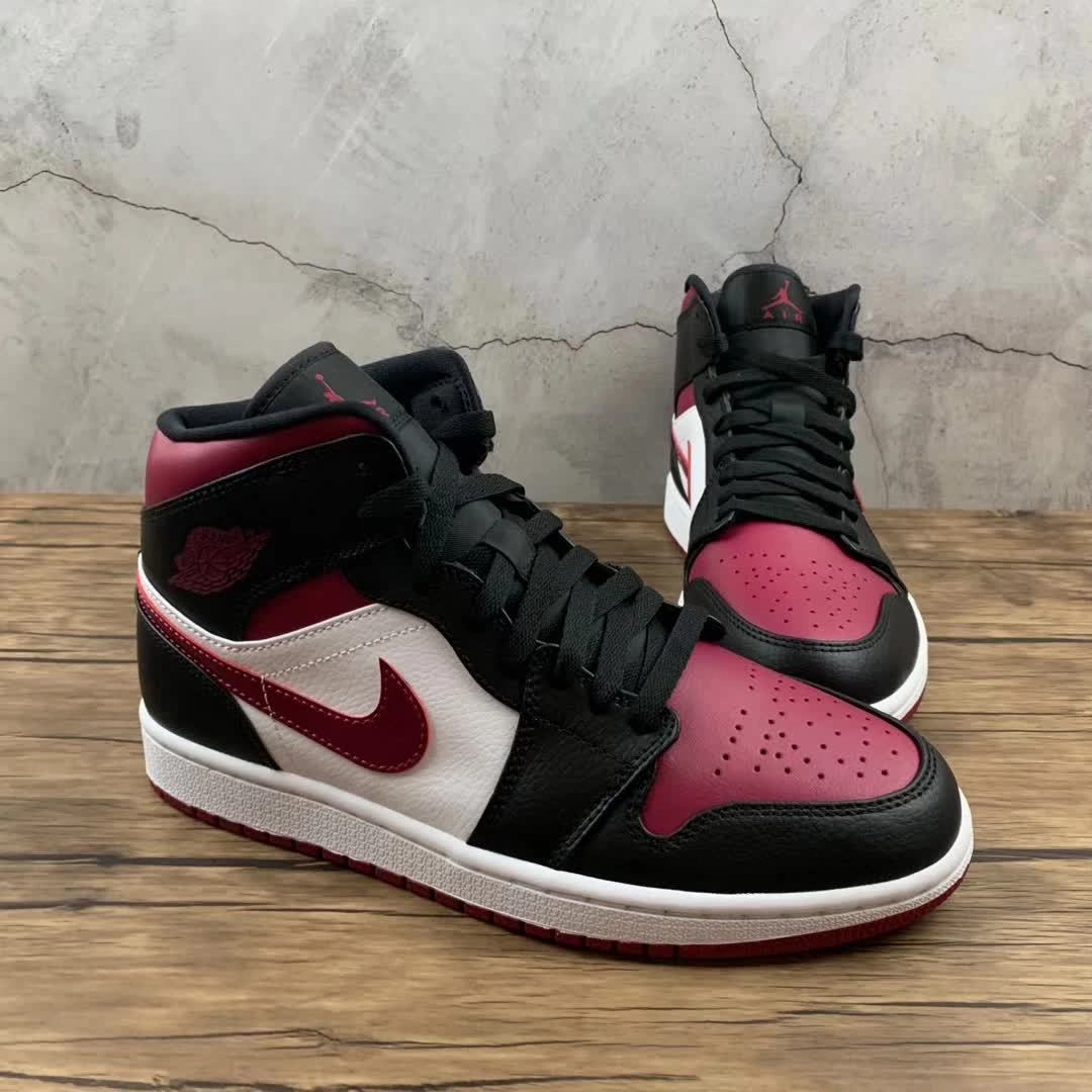 Air Jordan 1 Mid ??Noble Red?? 554724-066 Core Runner Speed Friendly