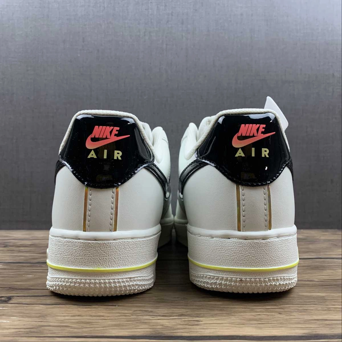 Air Force 1 07 Low Black Rice White Gold ZX9856-599 Zip Closure High Heel