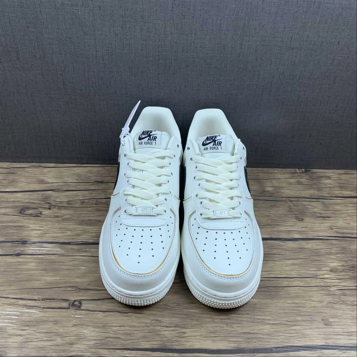 Air Force 1 07 Low Black Rice White Gold ZX9856-599 Day Run