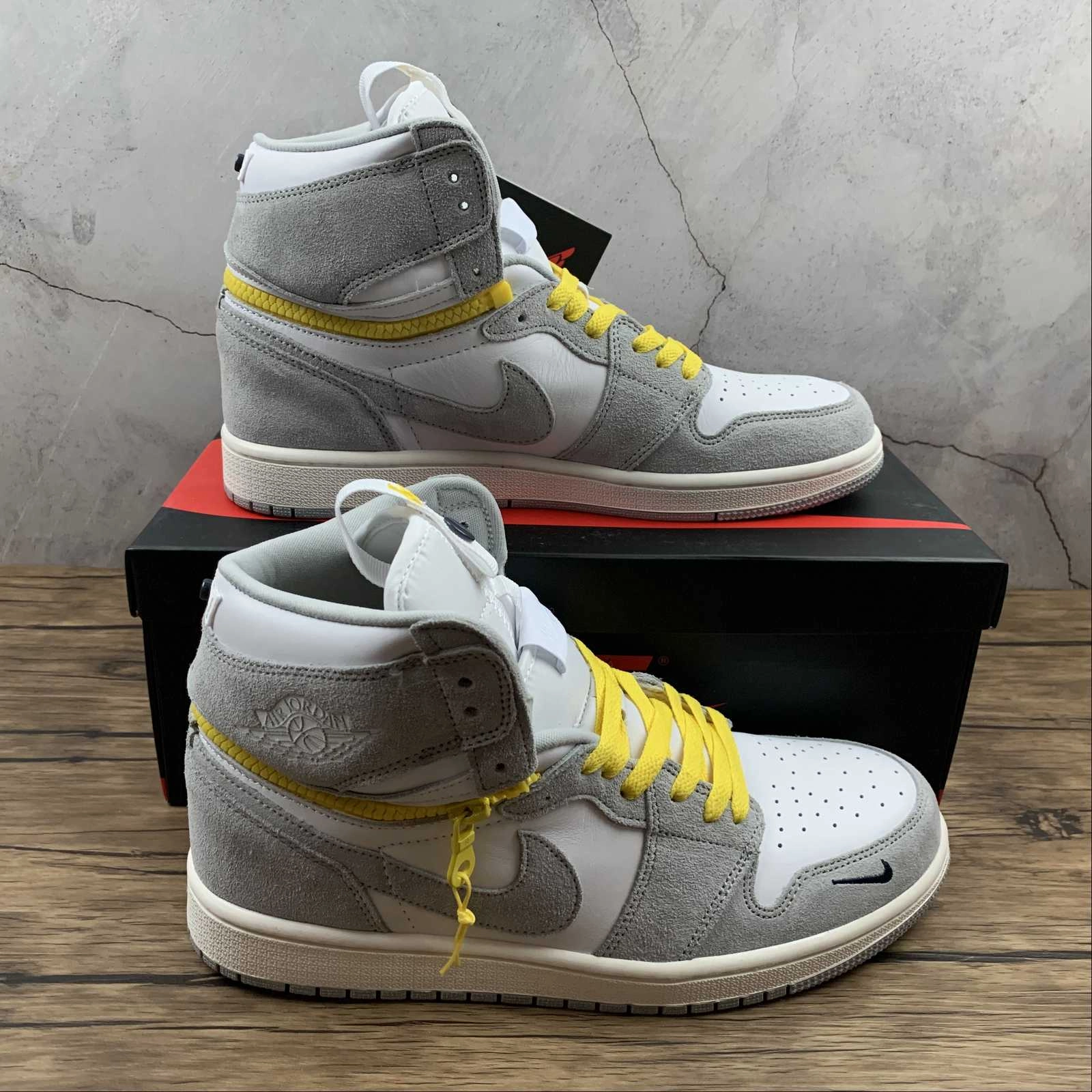 Impact Safe Air Jordan 1 High Switch Light Smoke Gray Tour Yellow CW6576-100