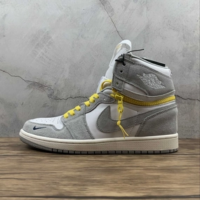 Hyper Responsive Cushion Smart Moves Air Jordan 1 High Switch Light Smoke Gray Tour Yellow CW6576-100
