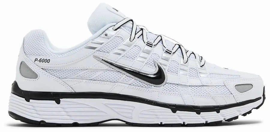 Nike P-6000 White Metallic Sliver Black High Energy Return Impact protection