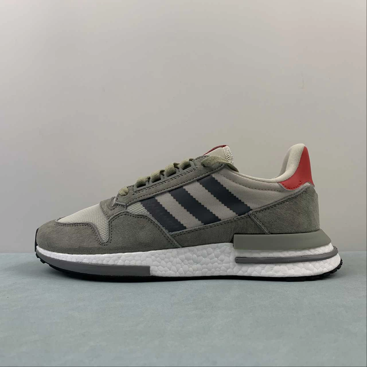 Adidas ZX 500 RM Grey Four Scarlet White B42204 endurance - training running shoes high - arched foot shoe adjustment