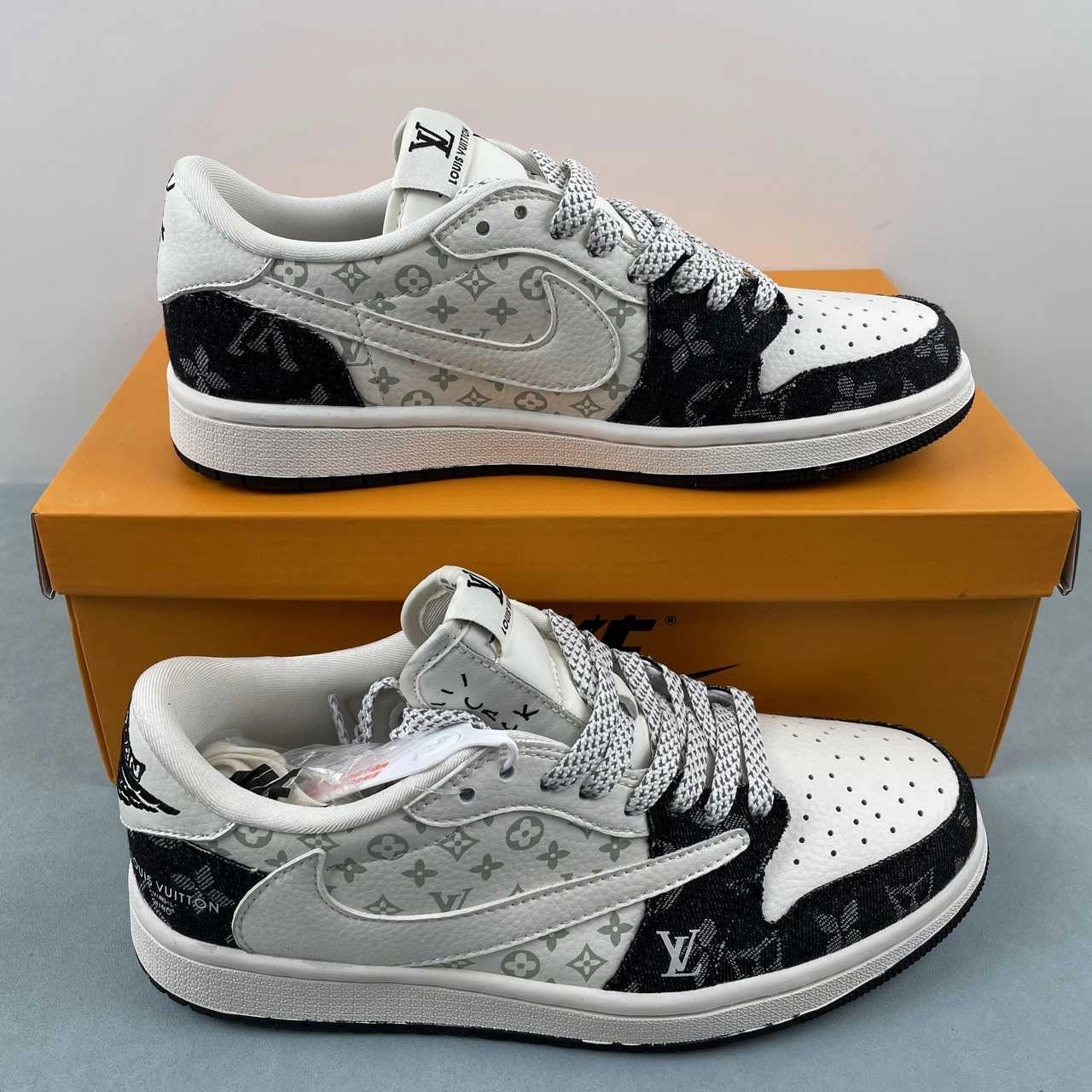 Gym Shoes All-Day Flexibility Fragment Design x Travis Scott x Air Jordan 1 Low OG SP LV Off White Black SJ2068-008