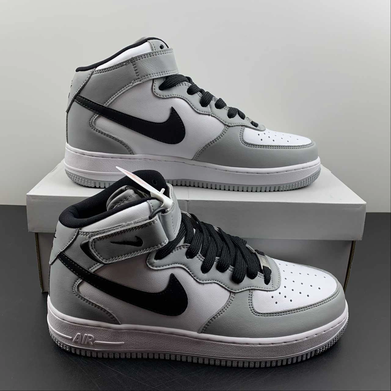 Air Force 1 07 Mid Grey Black White HG1522-016 Walk Light Stair Step