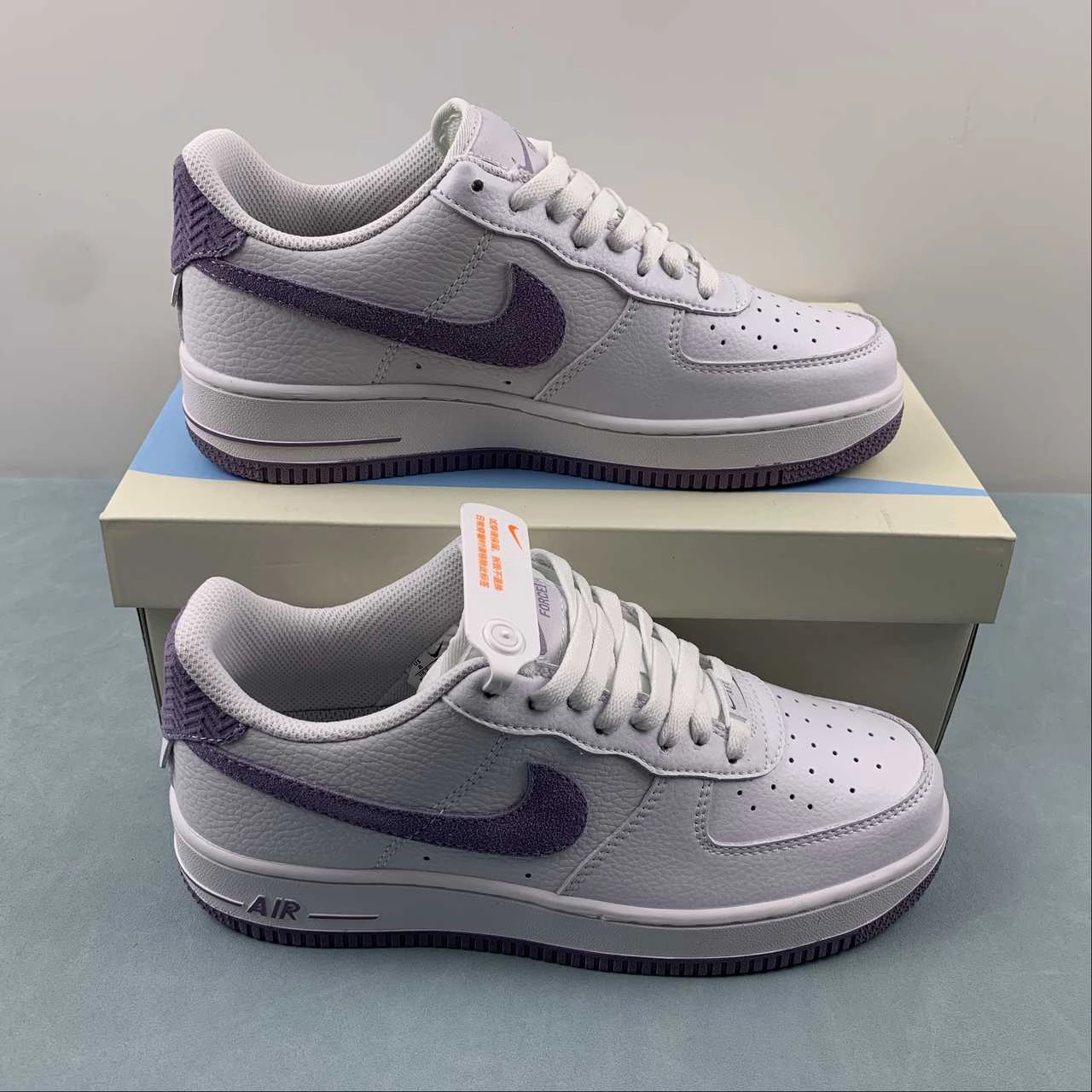 Shockproof Heel Flat Air Force 1 07 Low White Purple CN2873-108