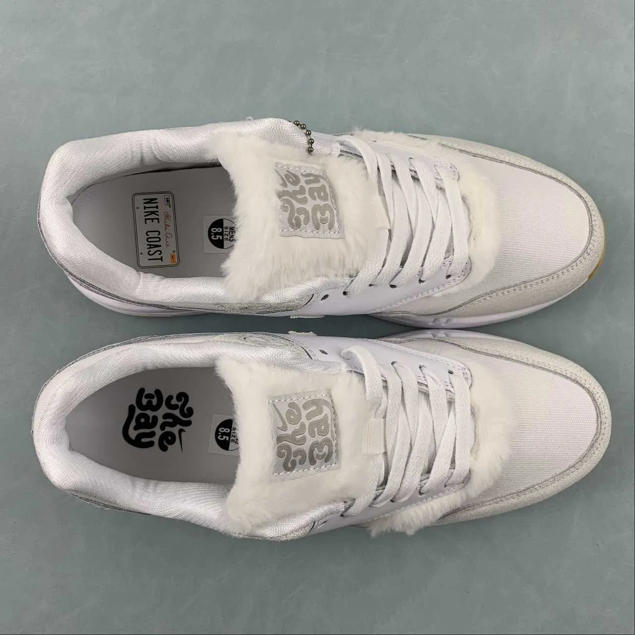 nylon plate secure fit shoes Air Max 1 The Bay White University Red FJ4451-100