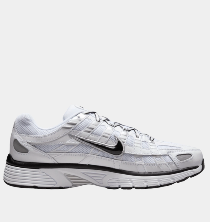 Anti Abrasion Nike P-6000 White Metallic Silver Black