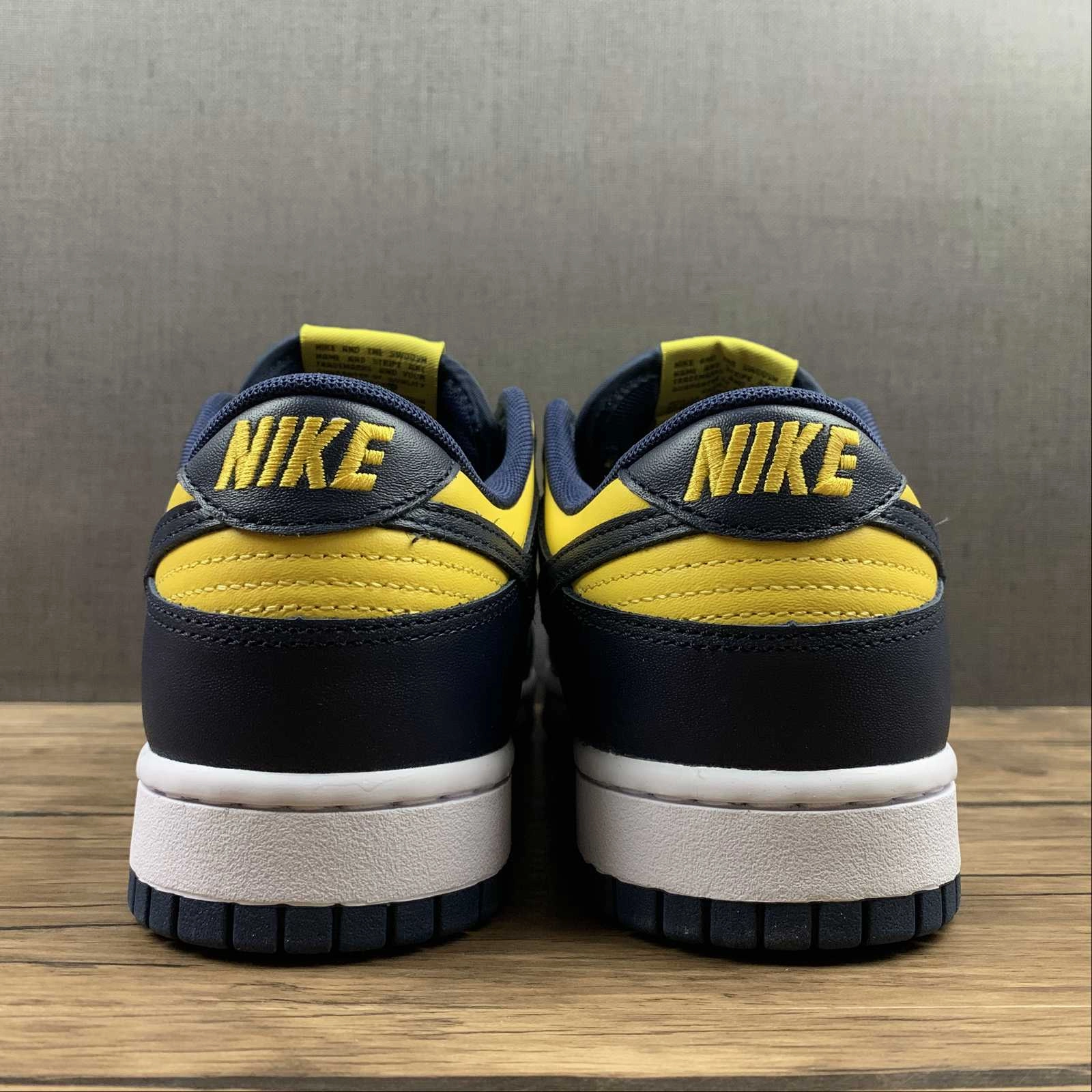 Power Move SoftInterior SB Dunk Low Michigan Varsity Maize Midnight Navy-White DD1391-700