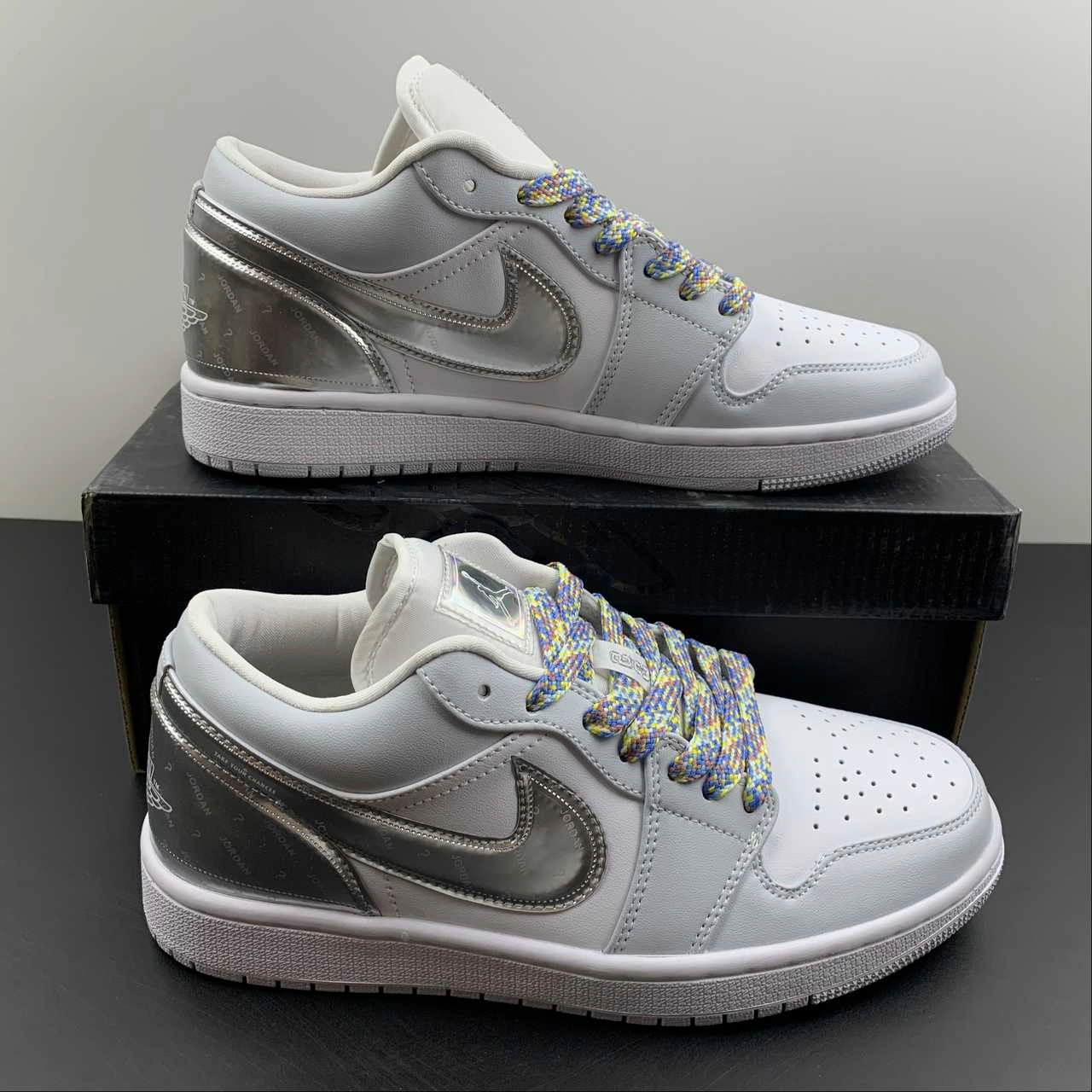 Cushioned Midsole Technology Air Jordan 1 Low SE White Metallic Silver-White DX6070-101