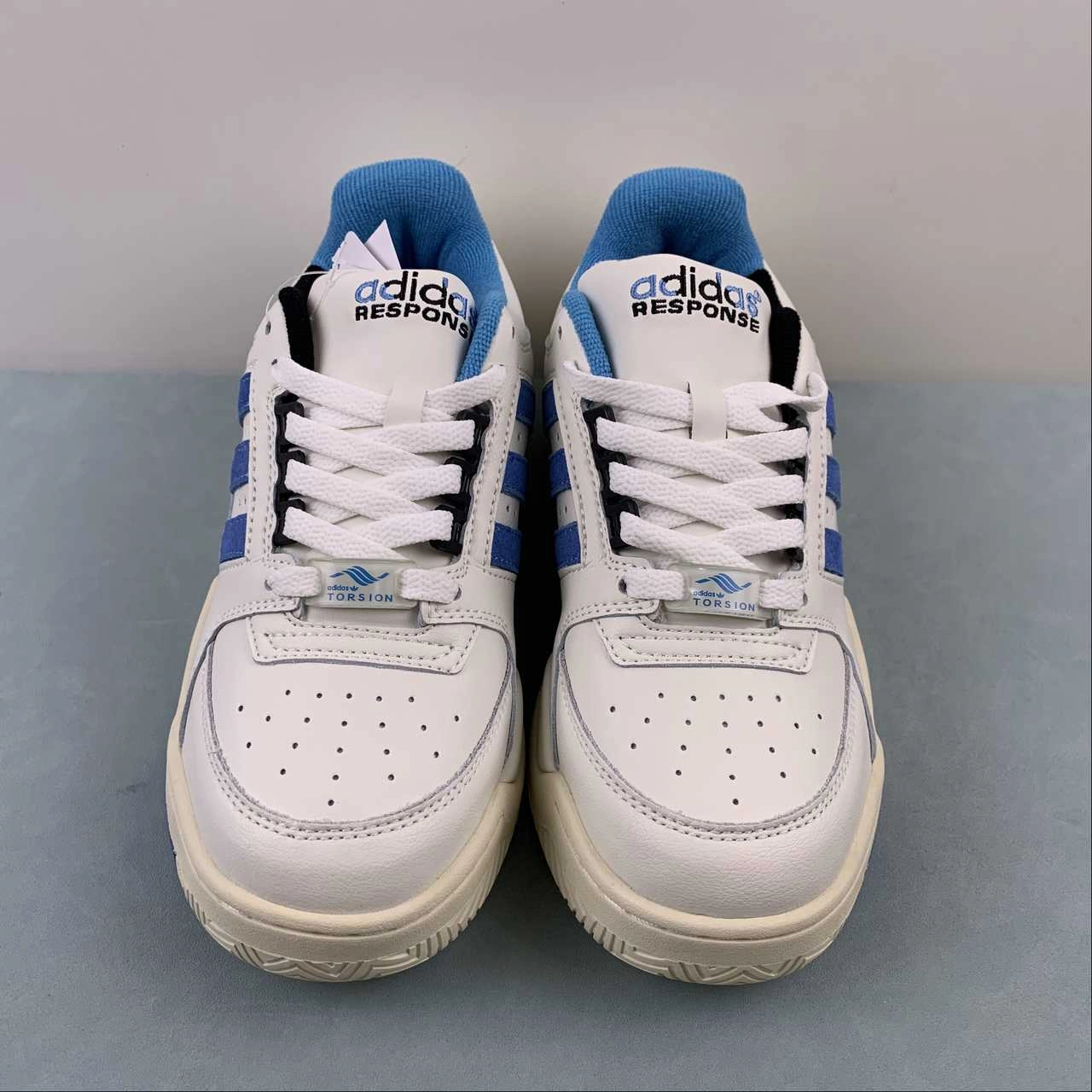 heel - cup - feature shoes stain - resistant shoes Adidas Torsion Response Low Cloud White Pulse Blue Cream White HQ8788