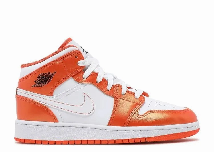 Air Jordan 1 Mid Electro Orange (GS) Ground Control