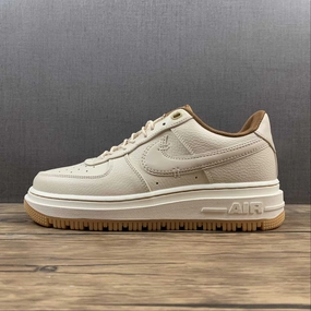Alley Walk Short Step Air Force 1 Low Luxe Pearl White Pecan Gum Yellow Pale Ivory DB4109-200