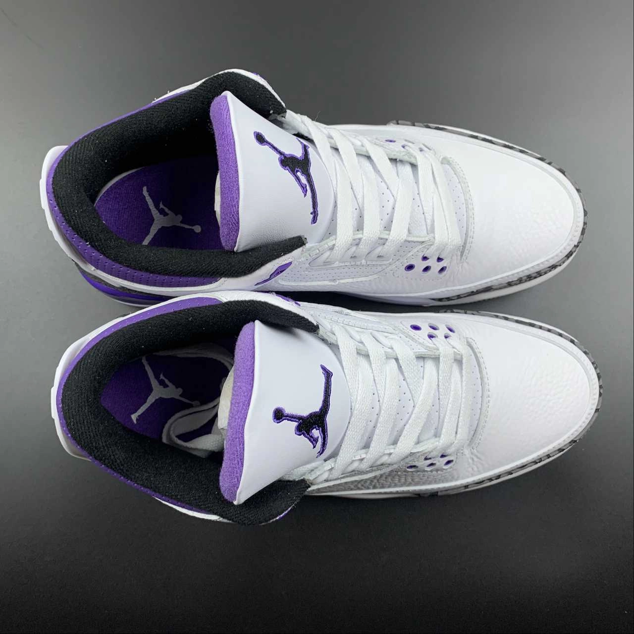 Air Jordan 3 Retro Dark Iris Cement Grey White Black CT8532-105 Stylish Look