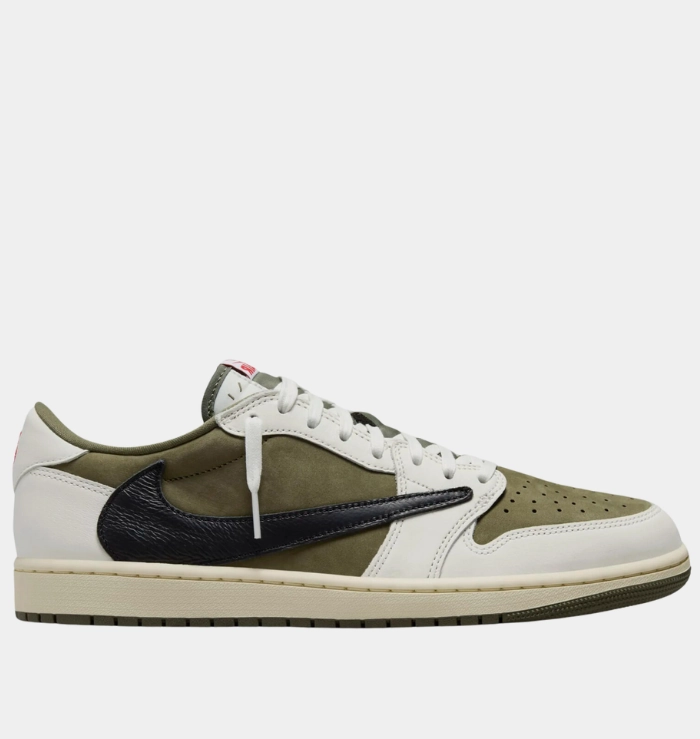 Nike Air Jordan 1 Low OG x Travis Scott Medium Olive Machine Washable Fabric Contemporary ease
