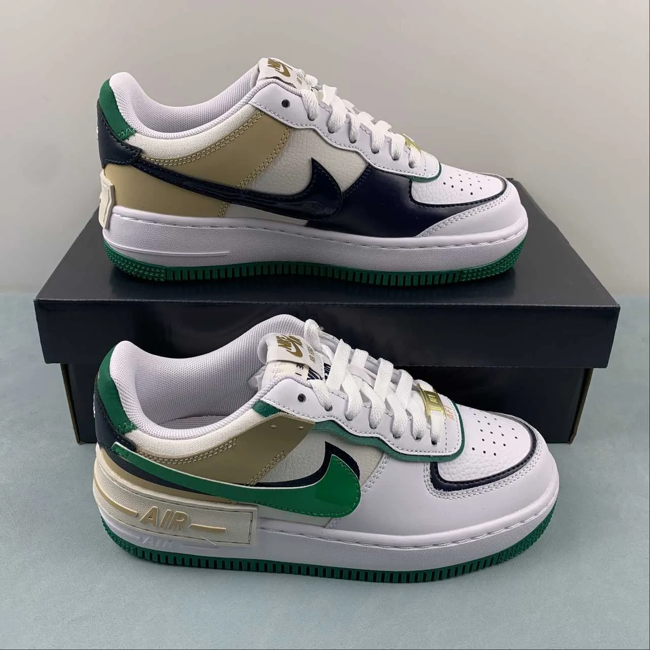 College Trend Air Force 1 Shadow White Malachite Sesame  DZ1847-102