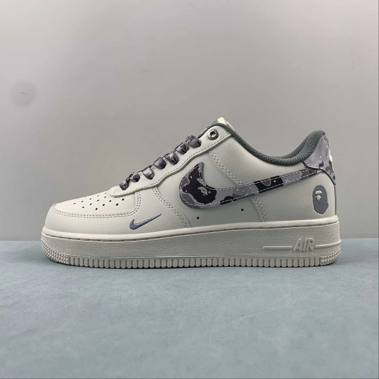 Air Force 1 07 Low BAPE White Gray PF9055-760 Modern Classic Laid Back