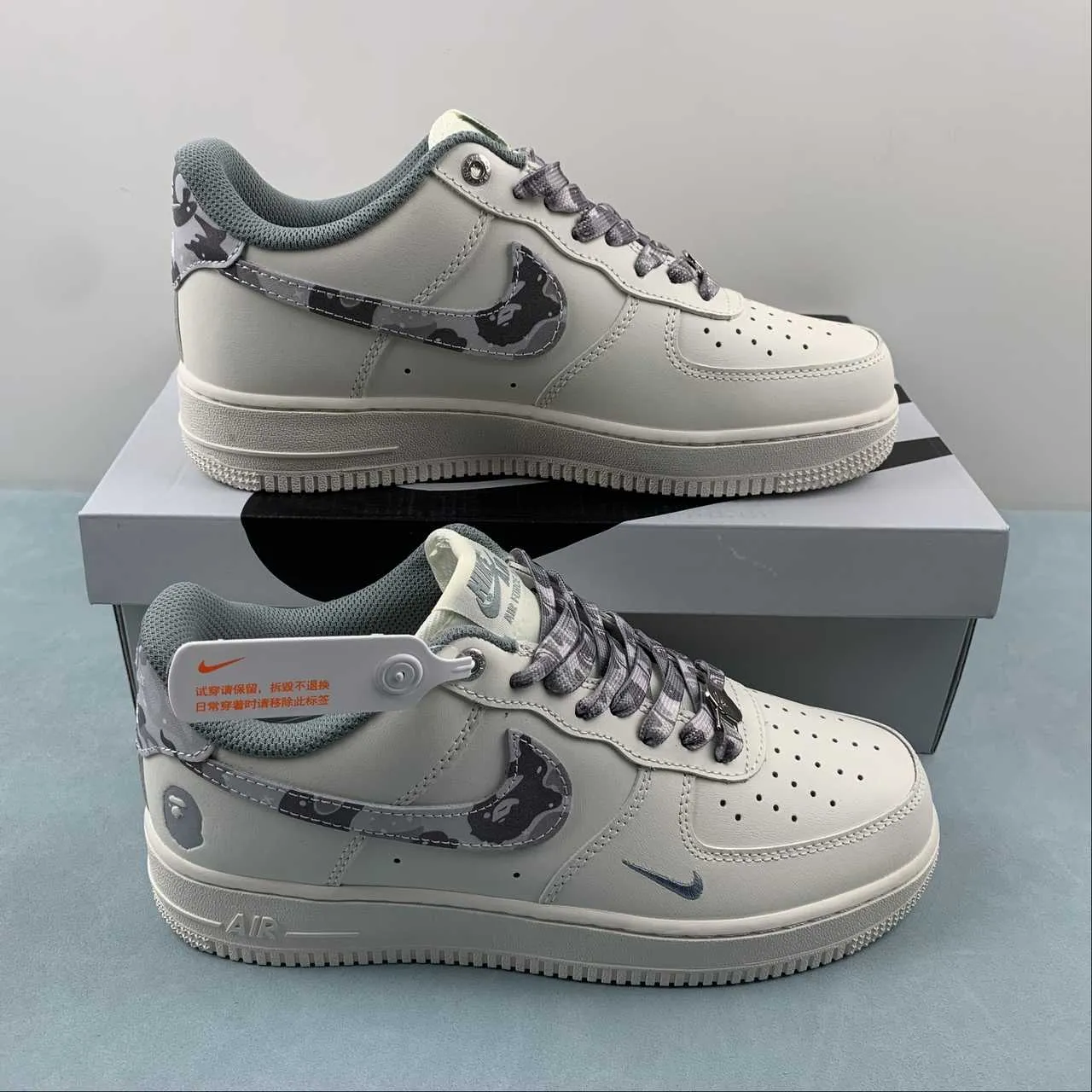 Air Force 1 07 Low BAPE White Gray PF9055-760 Drill Step