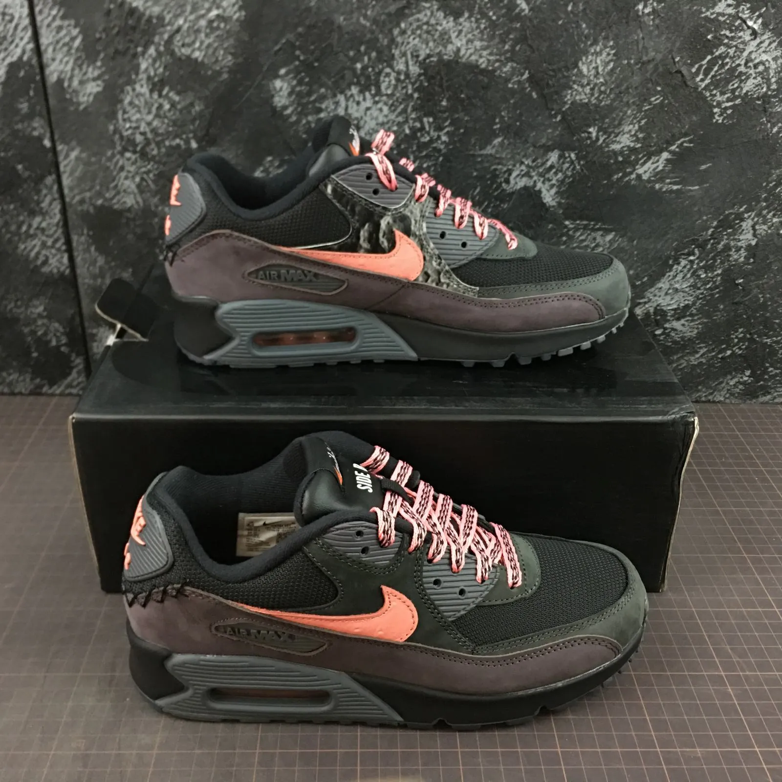 Air Max 90 PRM Side B Sunblush Black Gray Thunder CI6394-001 cold - weather - runner