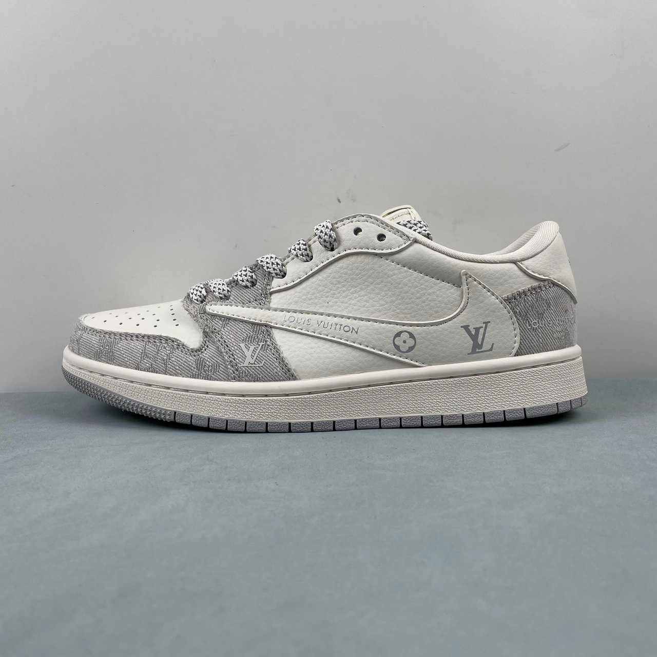 Fragment Design xTravis Scott x Air Jordan 1 Low OG SP LV Beige Light Gray LJ5188-004 Work Style
