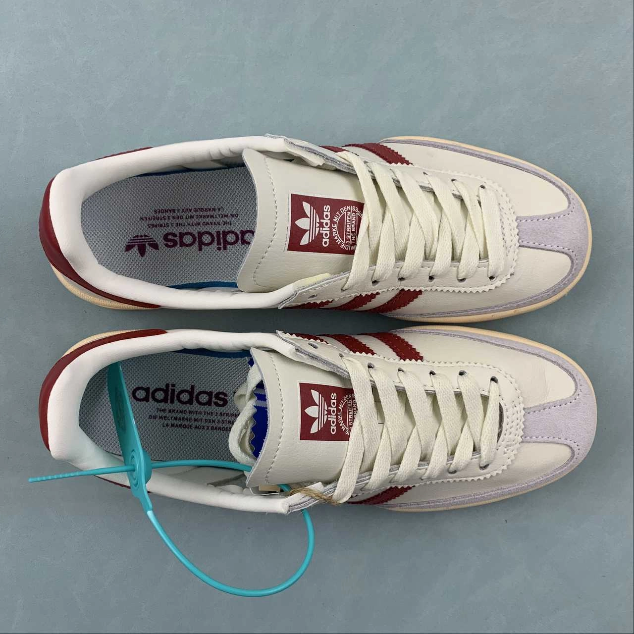 Adidas Jeans Chalk White Sand Strata Collegiate Burgundy GY7437 Genuine Leather