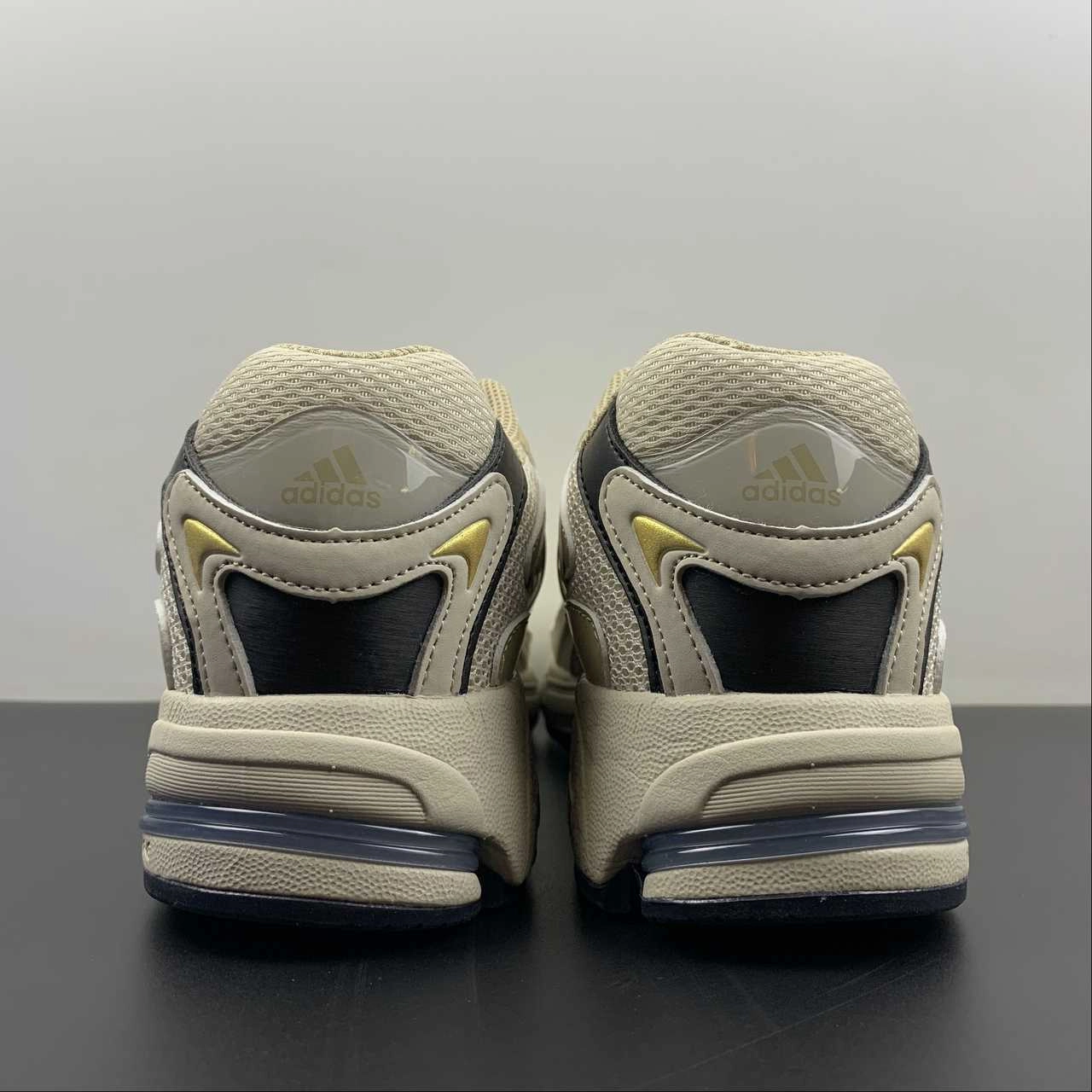 Adidas Response CL Brown Gold Black running in a park shoes