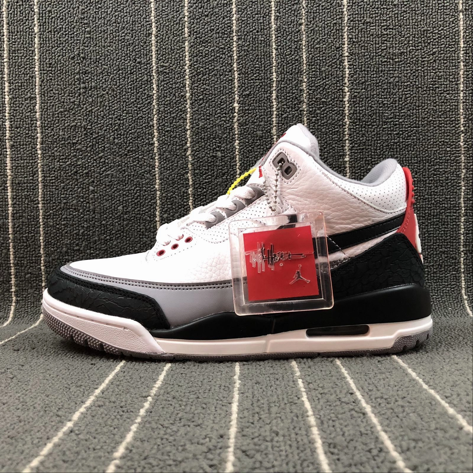 Air Jordan 3 Retro Tinker NRG Black White Fire Red AQ3835-180 Supportive Design