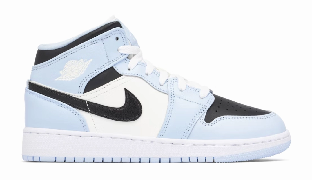 AIR JORDAN 1 MID ICE BLUE GS Breathable lining fabric