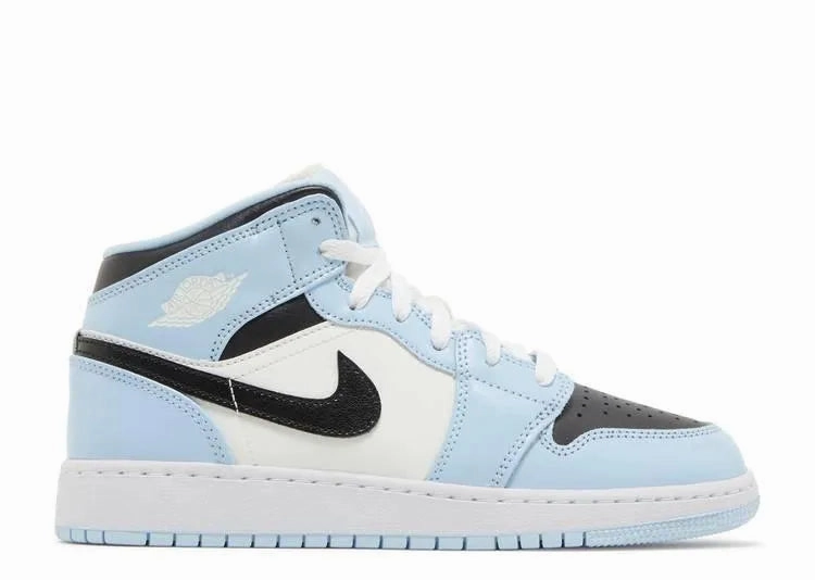 Orthopedic Friendly Design Non Slip Sole Air Jordan 1 Mid Ice Blue (GS)