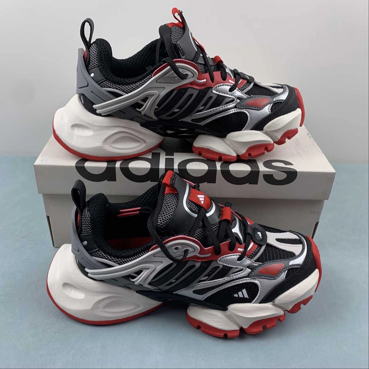 Adidas XLG Runner Deluxe Core Black Red Gray IH0615 precise engineering flat - terrain running shoes