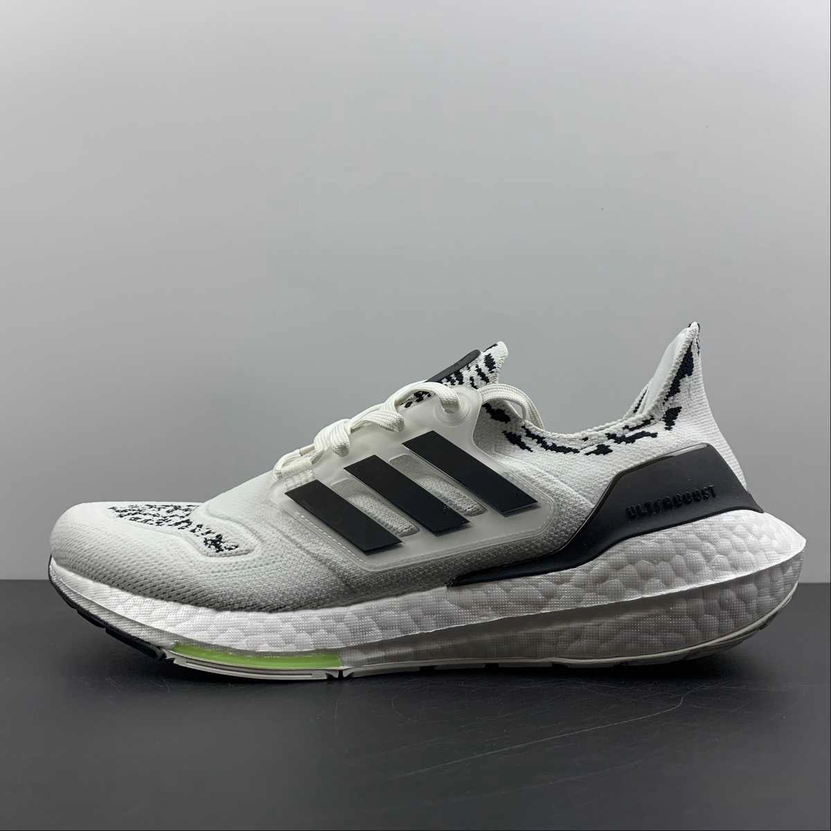 Impact Resistant Cushioning Neutral Motion Adidas UltraBoost 22 White Black Grey GX5573