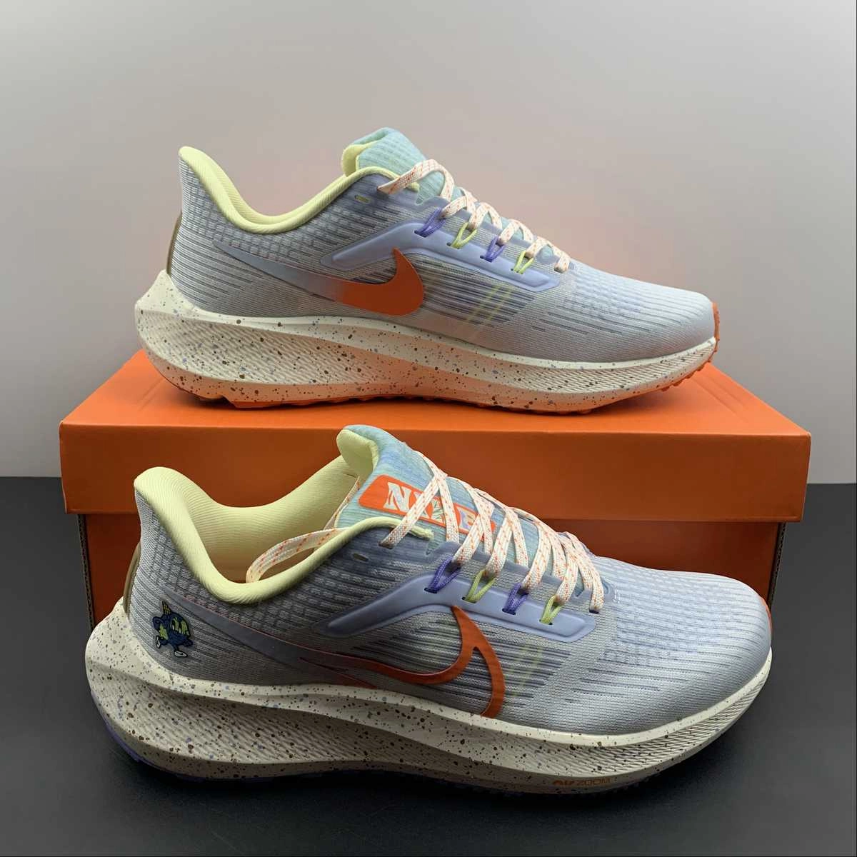 Air Zoom Pegasus 39 White Ice Blue Orange DX6047-181 Sport Flex