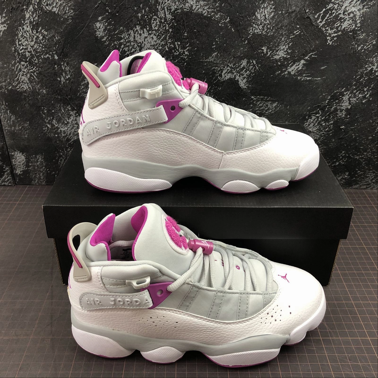 Air Jordan 6 Rings GG Pure Platinum Fuchsia Blast 323399-011 Stretchable Fabric