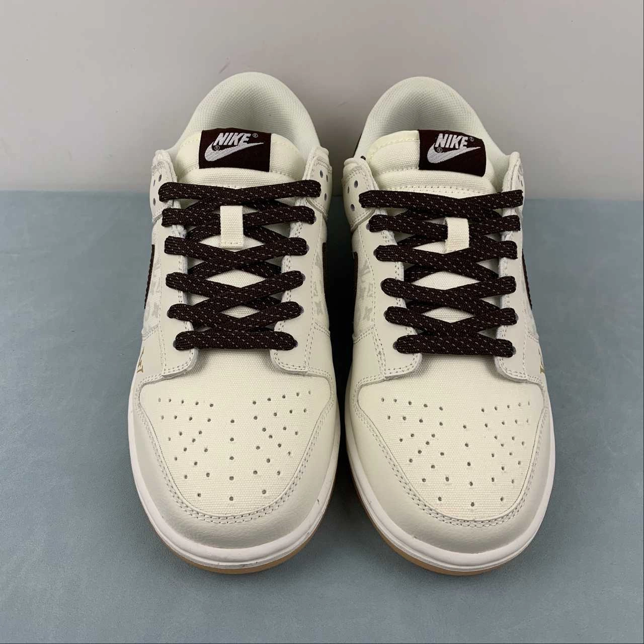 Comfort water SB Dunk Low LV Rice White Brown Gold XD6188-010