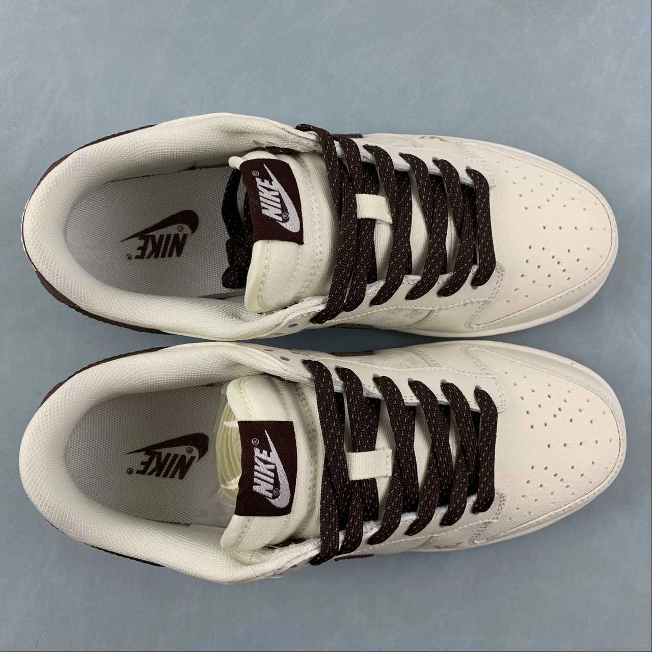 SB Dunk Low LV Rice White Brown Gold XD6188-010 Shock Absorbing Foam