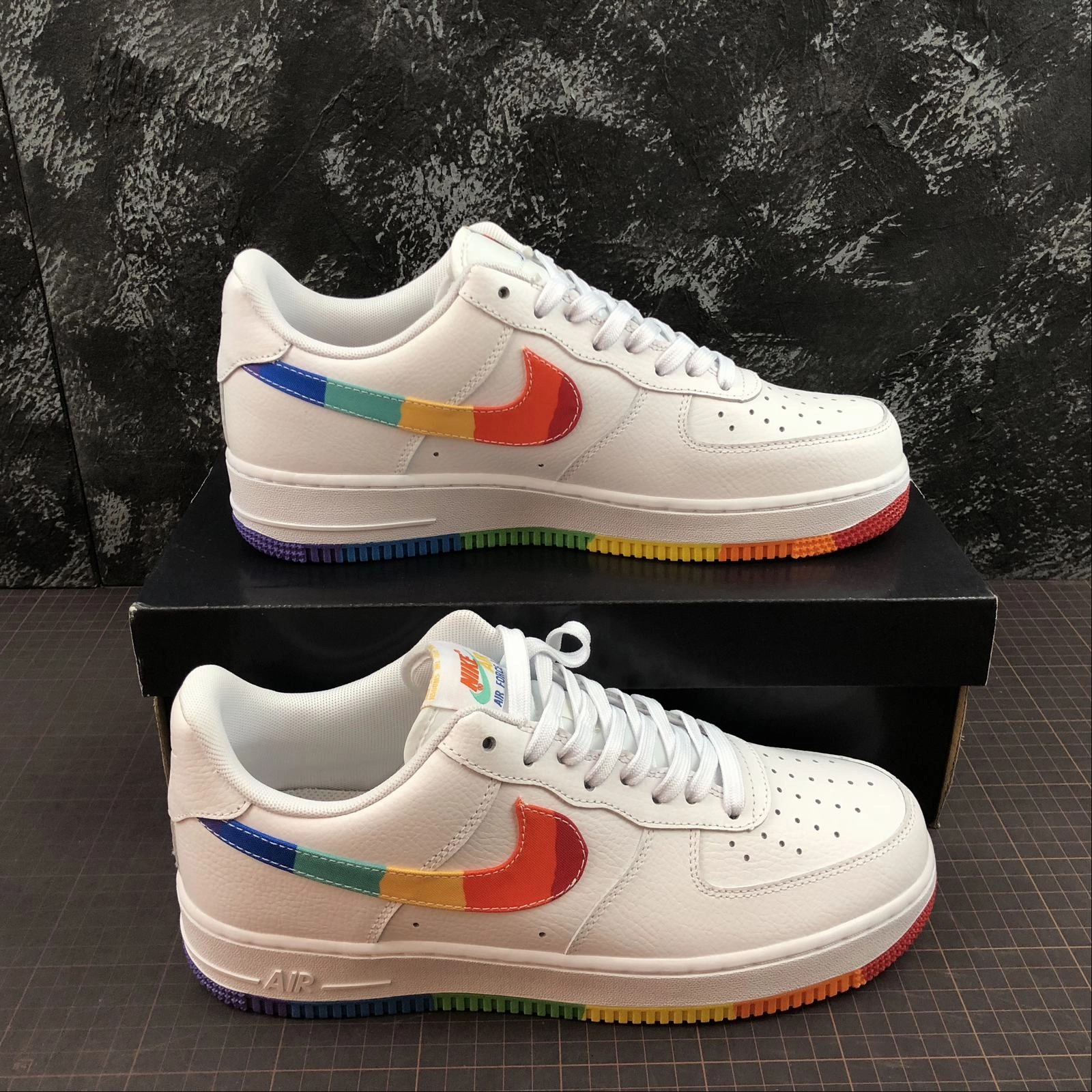 All-day Comfort Air Force 1 07 LV8 White Rainbow Color CJ0524-102